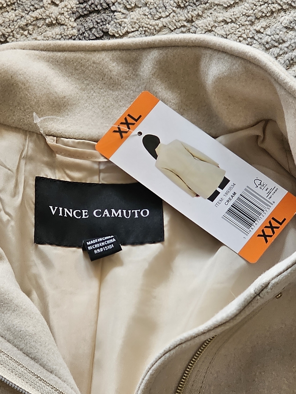 Vince Camuto Cream Wool-Blend Blazer Jacket - XXL
